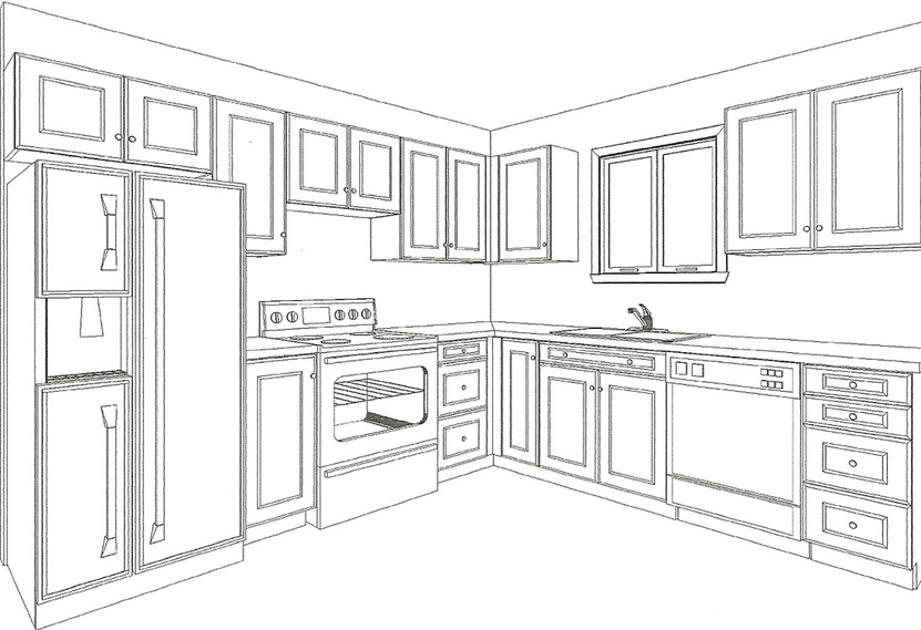 modern kitchen design drawings